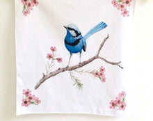Load image into Gallery viewer, Single Blue Wren Handkerchief / Large Bird
