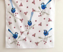 Load image into Gallery viewer, Single Blue Wren Handkerchief / 5 Birds