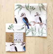 Load image into Gallery viewer, Single Kookaburra Handkerchief / 5 Birds
