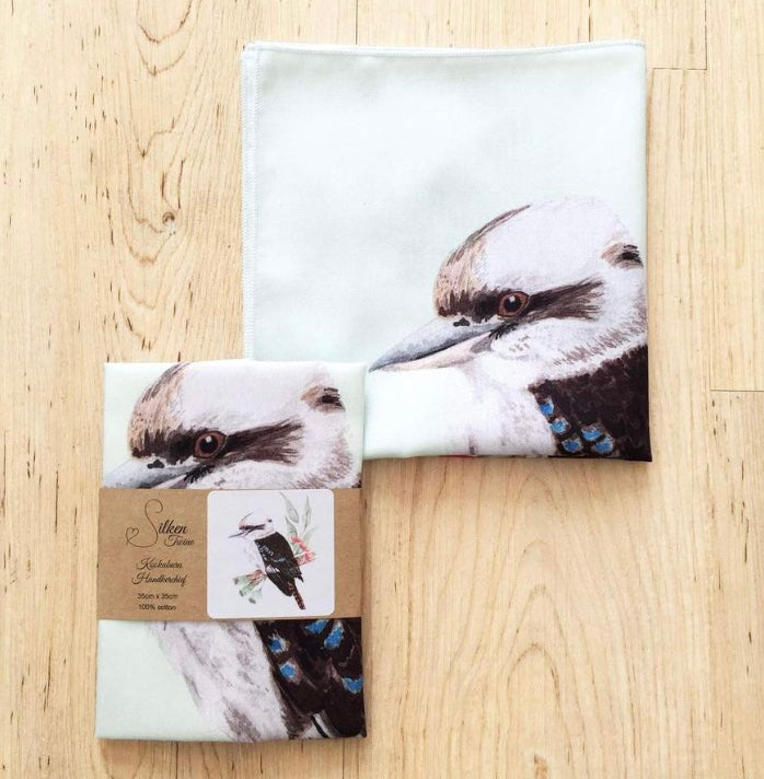 Single Kookaburra Handkerchief / Mint Green