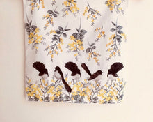 Load image into Gallery viewer, Single Willie Wagtail and Wattle Handkerchief / 5 Birds