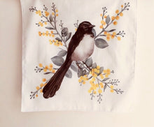 Load image into Gallery viewer, Single Willie Wagtail and Wattle Handkerchief
