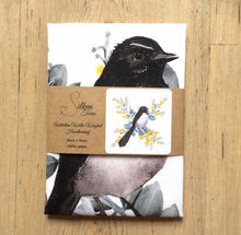 Load image into Gallery viewer, Single Willie Wagtail and Wattle Handkerchief
