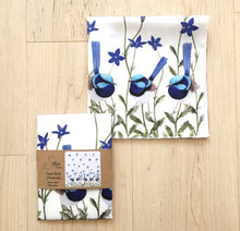 Load image into Gallery viewer, Single Superb Wren and Bluebell Handkerchief