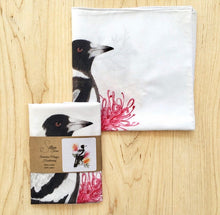 Load image into Gallery viewer, Single Magpie Handkerchief / Large Bird