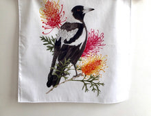 Load image into Gallery viewer, Single Magpie Handkerchief / Large Bird
