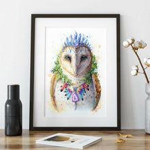 Load image into Gallery viewer, Bohemian Owl Print - Spirit Animal Series