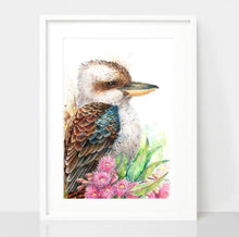 Load image into Gallery viewer, Kookaburra and Gum Blossoms Print