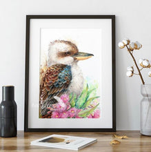 Load image into Gallery viewer, Kookaburra and Gum Blossoms Print