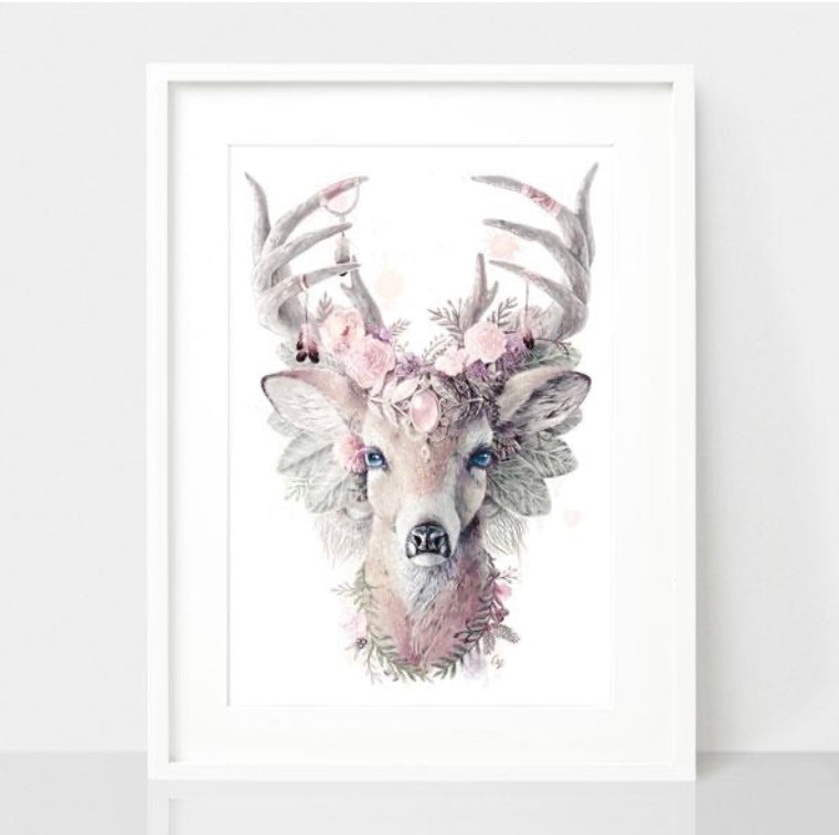 Bohemian Deer - Dusty Pink Print