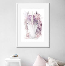 Load image into Gallery viewer, Floral Unicorn - Dusty Pink Print
