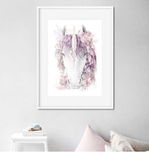 Load image into Gallery viewer, Floral Unicorn - Dusty Pink Print