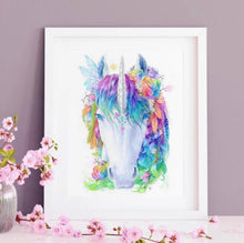 Load image into Gallery viewer, Rainbow Unicorn Art Print
