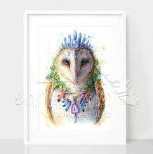 Load image into Gallery viewer, Bohemian Owl Print - Spirit Animal Series