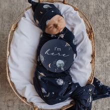 Load image into Gallery viewer, Milky Way / Baby Jersey Wrap &amp; Beanie Set
