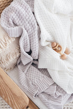 Load image into Gallery viewer, White / Diamond Knit Baby Blanket