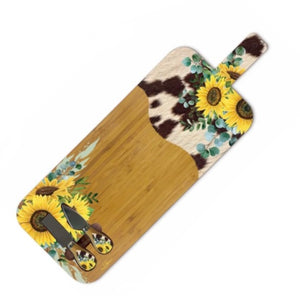 Grazing Board with Knives / Sunflower Cowhide