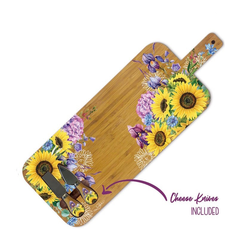 Grazing Board with Knives / Smiling Sunflowers