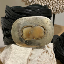 Load image into Gallery viewer, Miss June Paris / Woven Leather Belt / Black / Silver