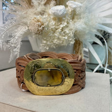 Load image into Gallery viewer, Miss June Paris Woven Leather Belt / Tan / Gold
