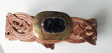 Load image into Gallery viewer, Miss June Paris Woven Leather Belt / Tan / Gold