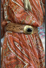 Load image into Gallery viewer, Miss June Paris Woven Leather Belt / Tan / Gold