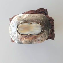 Load image into Gallery viewer, Miss June Paris Woven Leather Belt / Tan / Silver