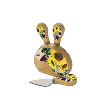 Load image into Gallery viewer, Magnetic Cheese Knife Block / Sunflower Cowhide