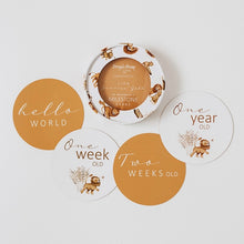 Load image into Gallery viewer, Lion & Sunrise Gold Reversible Milestone Cards