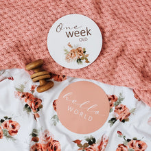 Load image into Gallery viewer, Rosebud & Pink Sand Reversible Milestone Cards