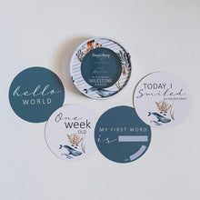Load image into Gallery viewer, Whale & Azure Reversible Milestone Cards