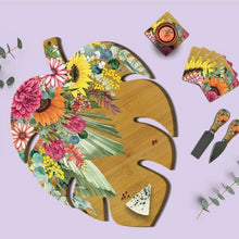 Load image into Gallery viewer, Serving Platter / Wall Art / Monstera Leaf / Spring Bouquet