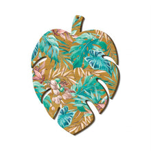 Load image into Gallery viewer, Serving Platter / Wall Art / Monstera Leaf / Turquoise Tranquility