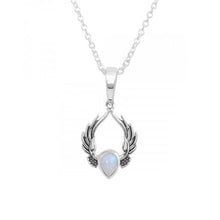 Load image into Gallery viewer, Elena Sterling Silver Angel Wings Moonstone Necklace
