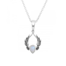 Load image into Gallery viewer, Elena Sterling Silver Angel Wings Moonstone Necklace