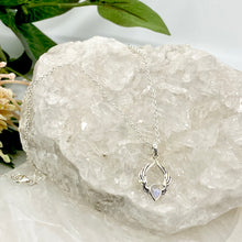Load image into Gallery viewer, Elena Sterling Silver Angel Wings Moonstone Necklace