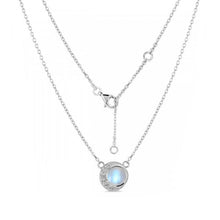 Load image into Gallery viewer, Luna Sterling Silver Crescent Moon Moonstone Necklace