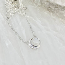 Load image into Gallery viewer, Luna Sterling Silver Crescent Moon Moonstone Necklace