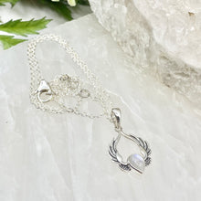 Load image into Gallery viewer, Elena Sterling Silver Angel Wings Moonstone Necklace