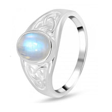 Load image into Gallery viewer, Cara Sterling Silver Triquetra Moonstone Ring