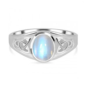 Cara Sterling Silver Triquetra Moonstone Ring