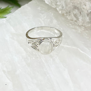 Cara Sterling Silver Triquetra Moonstone Ring