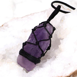 Natural Amethyst Netted Necklace