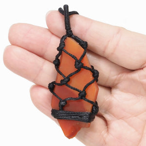 Natural Carnelian Netted Necklace