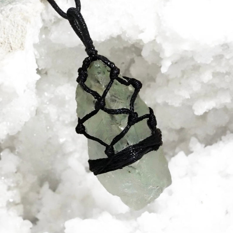 Natural Green Amethyst Netted Necklace