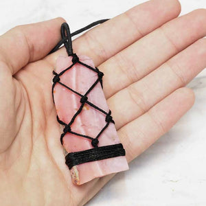 Natural Pink Opal Netted Necklace