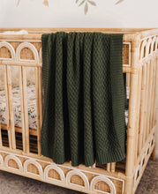 Load image into Gallery viewer, Olive / Diamond Knit Baby Blanket