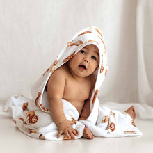 Load image into Gallery viewer, Lion / Organic Hooded Baby Towel