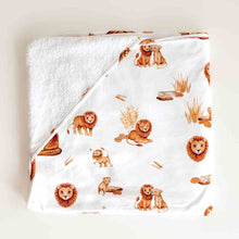 Load image into Gallery viewer, Lion / Organic Hooded Baby Towel