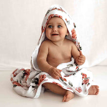 Load image into Gallery viewer, Rosebud / Organic Hooded Baby Towel